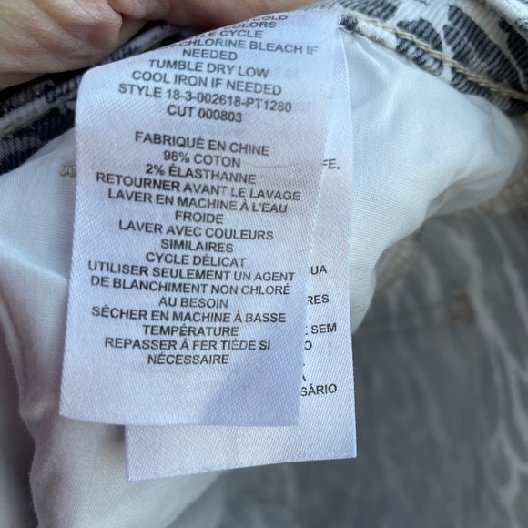 Current/Elliott Jeans Womens 28 Leopard Print Cropped Gray & White - Picture 6 of 6